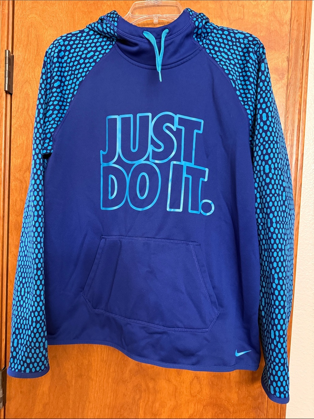 Nike Blue & Aqua 'Just Do It.' Pullover Hoodie for Kids